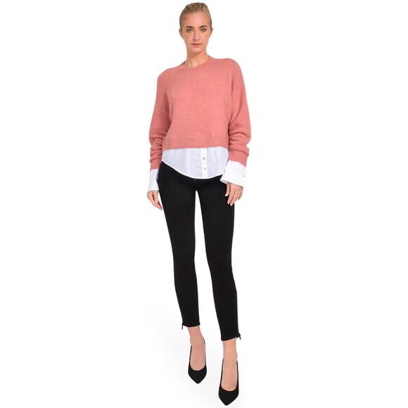 Frame Le High Skinny Crop Rubberized Zipper Jean in Black - 26 - Picture 2 of 11
